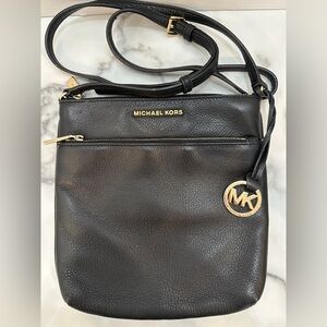 Michael Kors Black Crossbody Bag with Gold Details